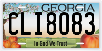 GA license plate CLI8083