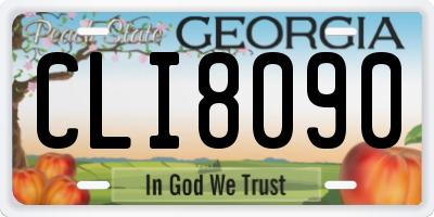 GA license plate CLI8090