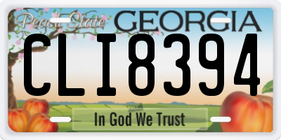 GA license plate CLI8394