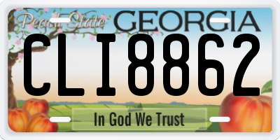 GA license plate CLI8862