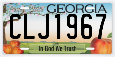 GA license plate CLJ1967