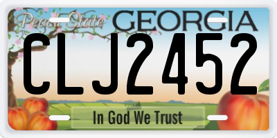 GA license plate CLJ2452