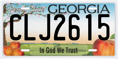 GA license plate CLJ2615