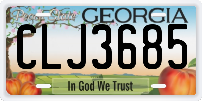 GA license plate CLJ3685