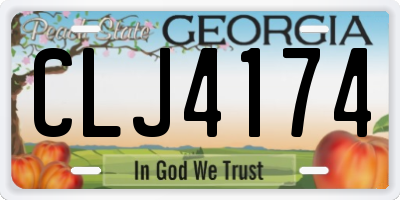 GA license plate CLJ4174