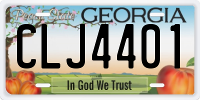 GA license plate CLJ4401