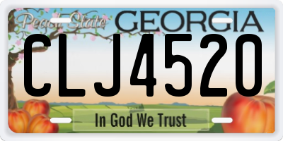 GA license plate CLJ4520