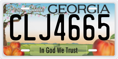 GA license plate CLJ4665