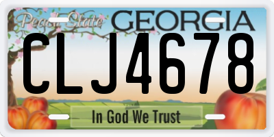 GA license plate CLJ4678