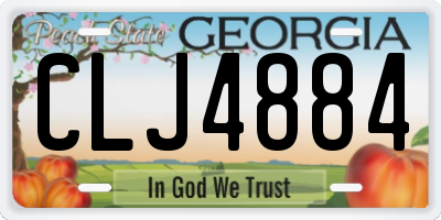 GA license plate CLJ4884