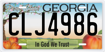 GA license plate CLJ4986
