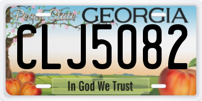 GA license plate CLJ5082