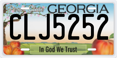 GA license plate CLJ5252