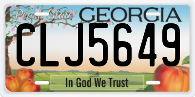 GA license plate CLJ5649