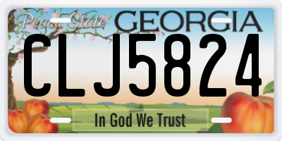GA license plate CLJ5824