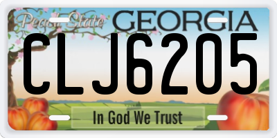 GA license plate CLJ6205