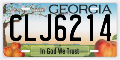 GA license plate CLJ6214