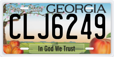 GA license plate CLJ6249