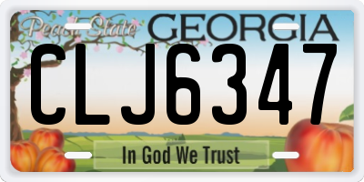 GA license plate CLJ6347