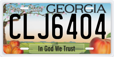 GA license plate CLJ6404