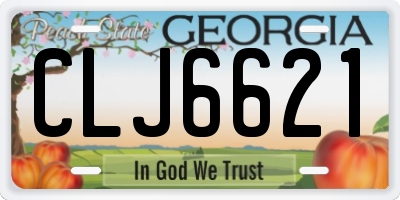 GA license plate CLJ6621