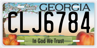 GA license plate CLJ6784