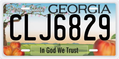 GA license plate CLJ6829