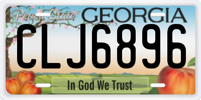 GA license plate CLJ6896