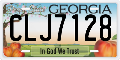 GA license plate CLJ7128