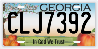 GA license plate CLJ7392
