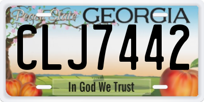 GA license plate CLJ7442