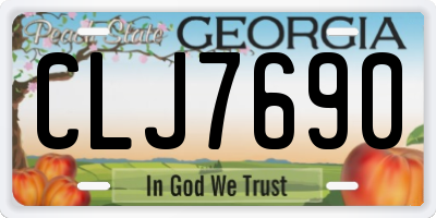GA license plate CLJ7690