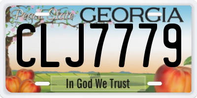 GA license plate CLJ7779