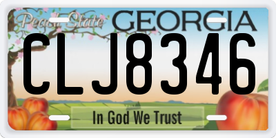 GA license plate CLJ8346