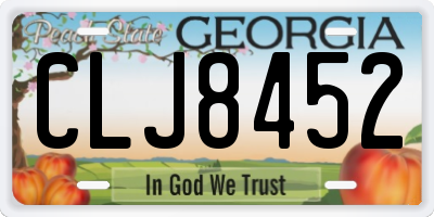 GA license plate CLJ8452
