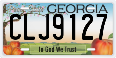 GA license plate CLJ9127