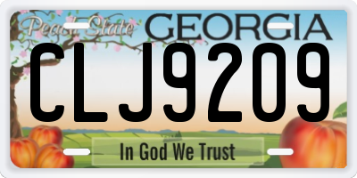 GA license plate CLJ9209