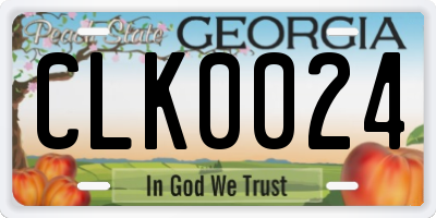 GA license plate CLK0024