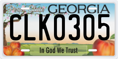GA license plate CLK0305
