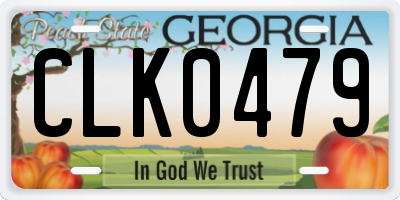 GA license plate CLK0479