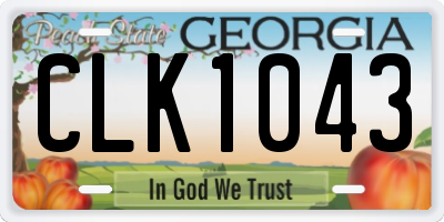 GA license plate CLK1043