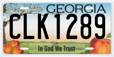 GA license plate CLK1289