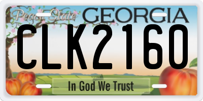 GA license plate CLK2160