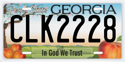 GA license plate CLK2228