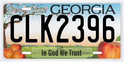 GA license plate CLK2396