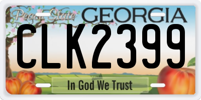 GA license plate CLK2399