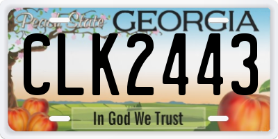 GA license plate CLK2443