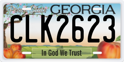 GA license plate CLK2623
