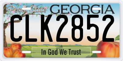 GA license plate CLK2852