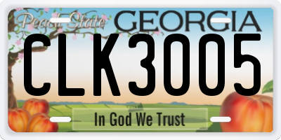 GA license plate CLK3005